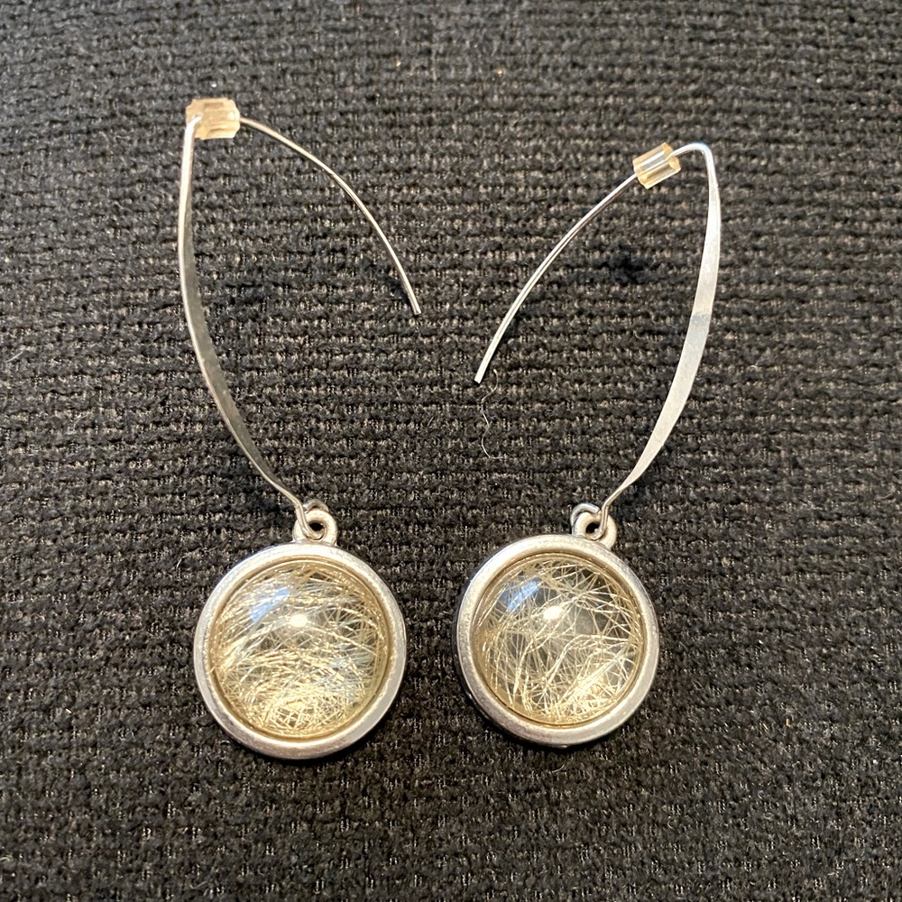 Silver resin earings